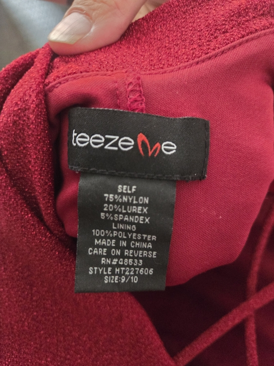 teeze Me Red Sparkle Long-Sleeve Bodycon Dress - Picture 5 of 5